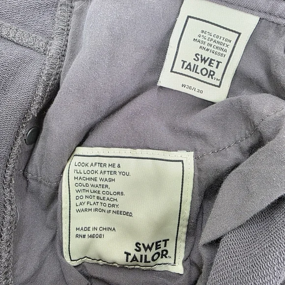 Quiet Luxury Swet Tailor All-In Pants Men’s 36x30 Stretch Deeper Grey Everyday - Picture 7 of 12